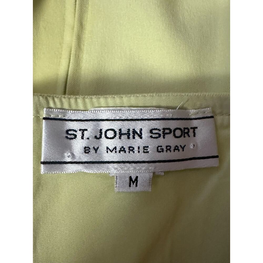 St. John Sport Y2K Lime Embroidered Sequin Cami Blouse Top Medium Going Out - Picture 10 of 11